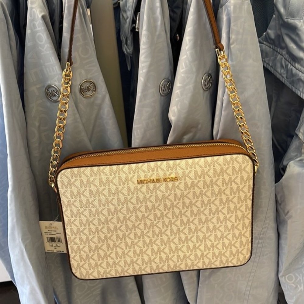 Michael Kors Jet Set Item Large EW Crossbody Vanilla - Picture 12 of 16